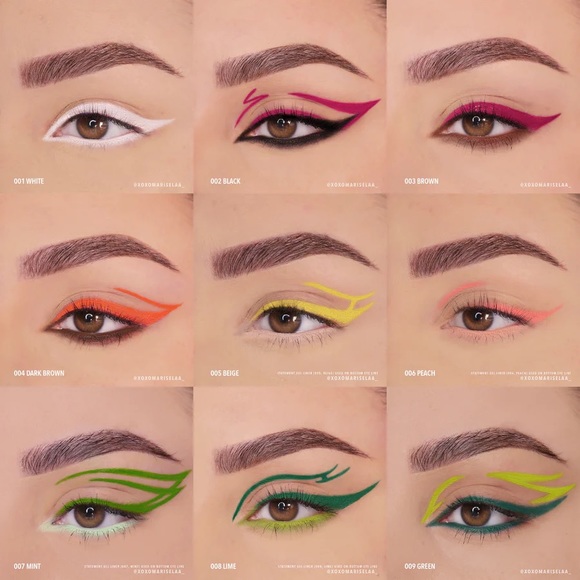 Eighteen 18 Graphic Statement Gel Eyeliners Waterproof Vibrant Colors Eye Pencil - Picture 5 of 16
